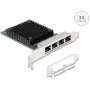 DELOCK PCI Express x4 võrgukaart, 2,5 Gigabit LAN, 4x RJ45 porti