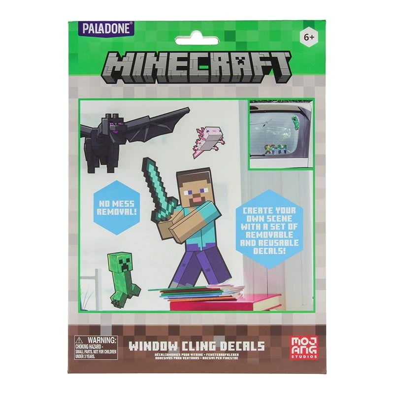 Akna külge kleepuvad dekoratiivkleebised Paladone Minecraft PP13105MCF – korduvkasutatavad dekoratiivkleebised akendele ja siledatele pindadele