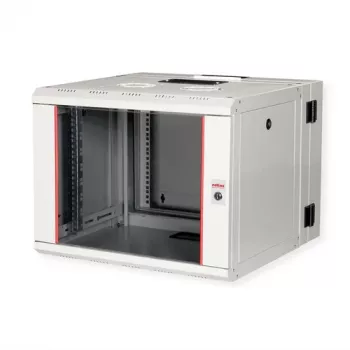 ROLINE 19-tolline seinale kinnitatav riiul Pro 7U, 600x600 mm, kaheosaline pöörduv, hall, IP20, 50 kg kandevõime