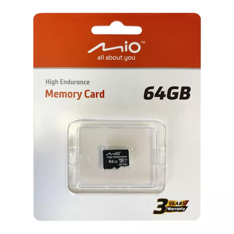 MicroSD-kaart MIO Flash Memory 64GB UHS-I High Endurance pidevaks salvestamiseks