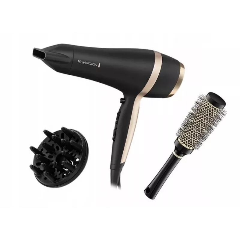 Remington Salon Smooth Föönikomplekt | D6940GP | 2100 W | 3 temperatuuriseadistust | Ioonfunktsioon | Difuusorotsik | Must