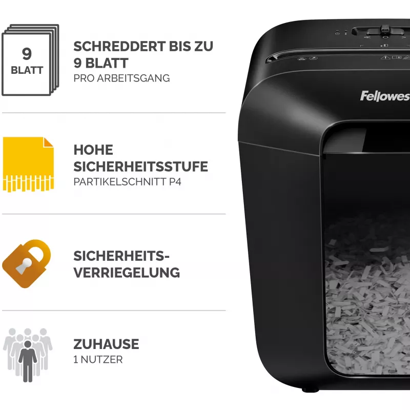 Fellowes Powershred LX50 paberipurustaja, osakesteks lõikav, must