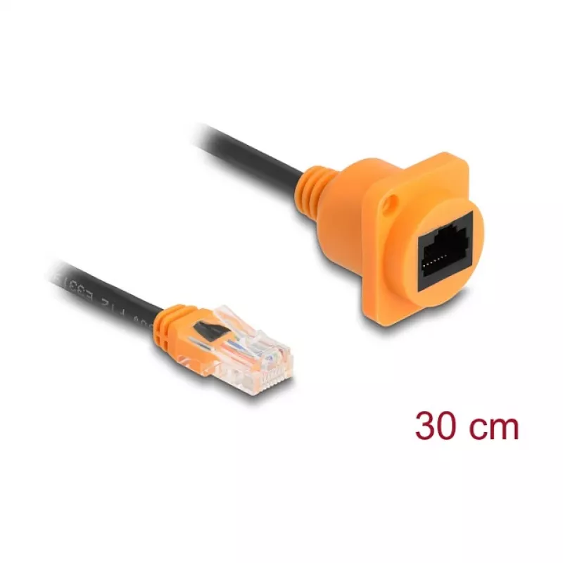 DeLOCK võrgukaabel 90804 0,3 m Cat5e U/UTP RJ-45 Must Oranž