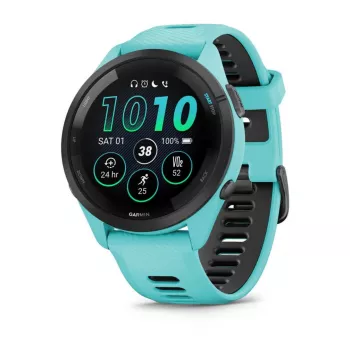 Garmin Forerunner 265 3,3 cm (1,3) AMOLED 46 mm Digitaalne 416 x 416 pikslit Puuteekraan Must, Sinine Wi-Fi GPS (satelliit)