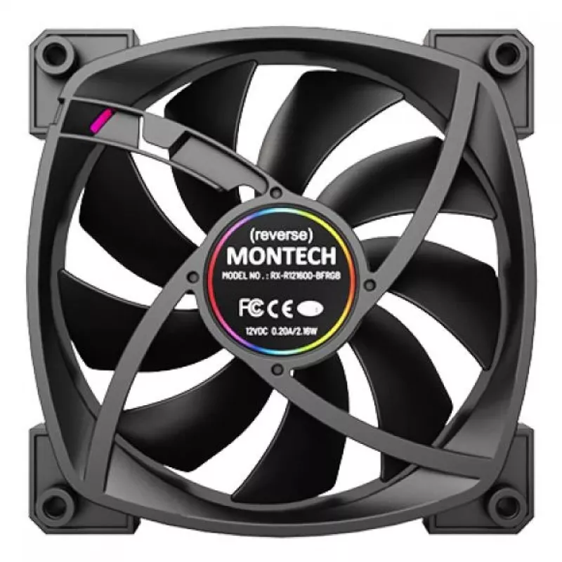 Montech RX120 PWM arvutikorpuse ventilaator 12 cm Must 3 tk