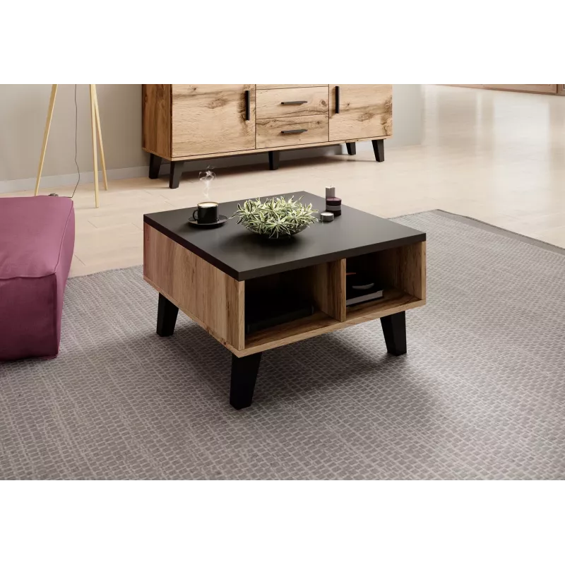 Cama LOTTA 60 Kohvilaud wotani tamm/mat must