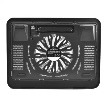 Jahutusalus MEDIA-TECH MT2660 — USB-toitega sülearvuti jahuti, 1 ventilaator 13,5 cm, 20 CFM, 1000 p/min, 330×250×40 mm, 327 g, taustvalgustus