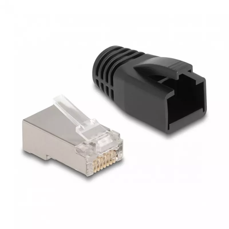 DeLOCK RJ50 modulaarpistik Cat.5e 25 tk komplekt Isane Must Hõbedane