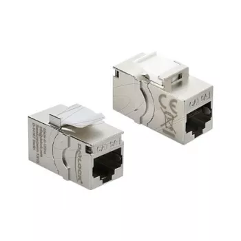 Patch-paneeli võtmemoodul DELOCK RJ45 Cat.6A kruviga kaitsekorgiga, sinine