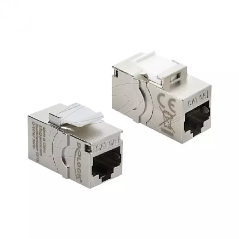 Patch-paneeli võtmemoodul DELOCK RJ45 Cat.6A kruviga kaitsekorgiga, sinine
