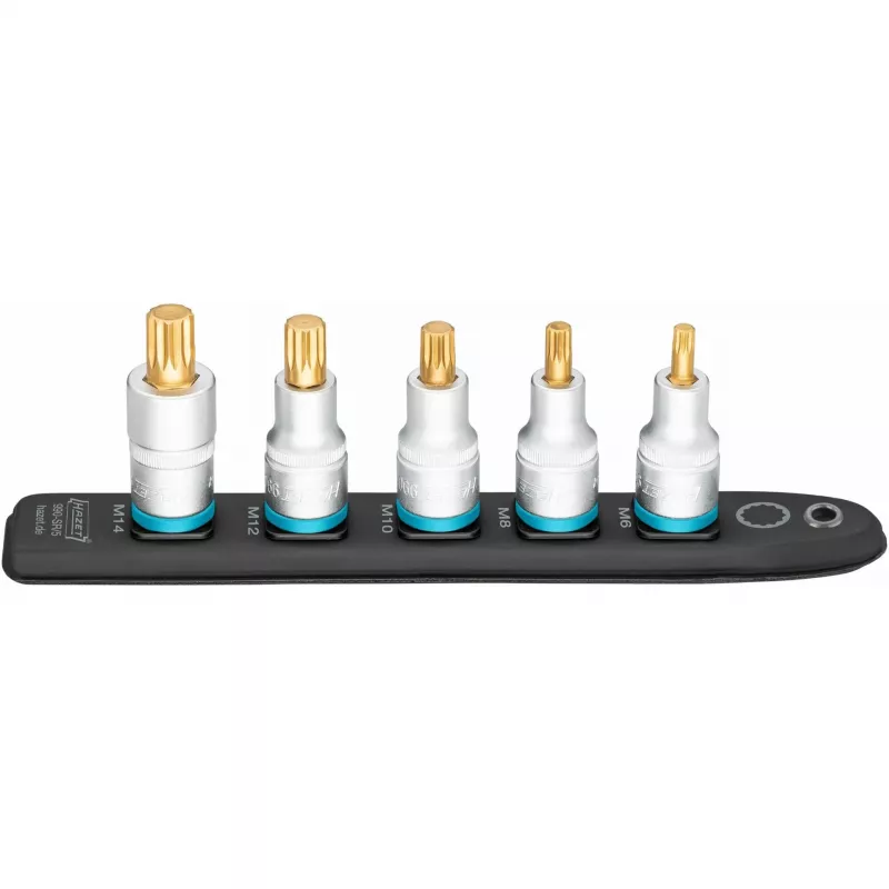 Socket Set Hazet 990-SR/5 mitmehambalised lühikesed otsakud, 5 tk, suurused M6–M14