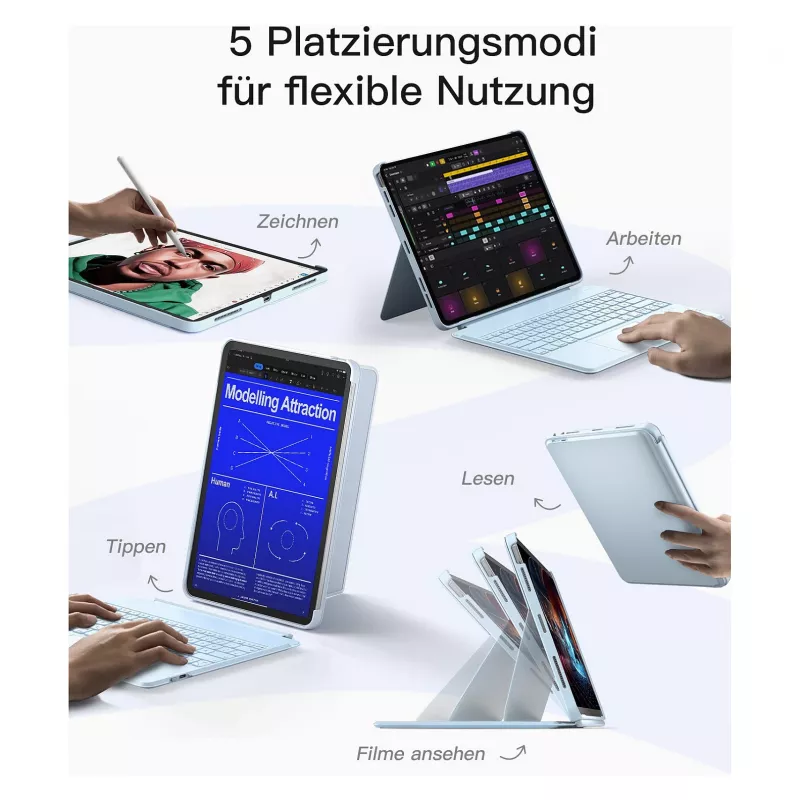 Klaviatuur Inateck KB04118_BLUE iPad Air 6 Pro 12 13 jaoks