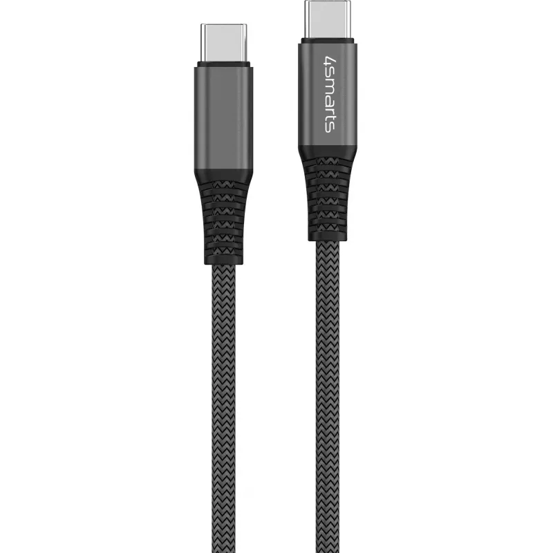 4smarts PremiumCord - USB-kaabel - USB-C (M) - USB-C (M) - USB 2.0 - 20 V - 5 A - 1.5 m - USB-toiteallikas (100 W) - Must
