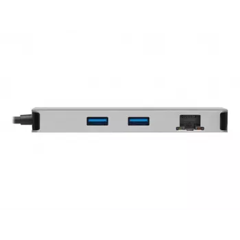 Eaton Tripp Lite USB-C dokk, kahe ekraaniga - 4K 60 Hz HDMI, USB 3.2 Gen 1, USB-A jaotur, GbE, mälukaart, 100W PD laadimine, hall - dokkimisjaam - USB-C - 2 x HDMI - 1GbE (U442-DOCK)