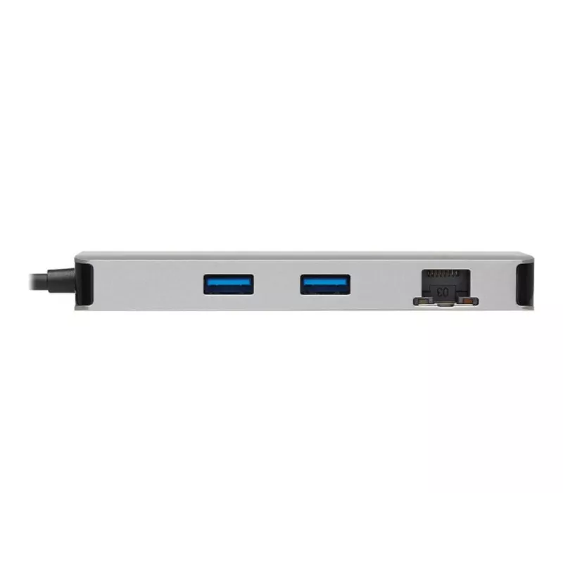 Eaton Tripp Lite USB-C dokk, kahe ekraaniga - 4K 60 Hz HDMI, USB 3.2 Gen 1, USB-A jaotur, GbE, mälukaart, 100W PD laadimine, hall - dokkimisjaam - USB-C - 2 x HDMI - 1GbE (U442-DOCK)