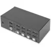 DIGITUS KVM-lüliti, 4 porti, topeltkuvar, 4K, DisplayPort®