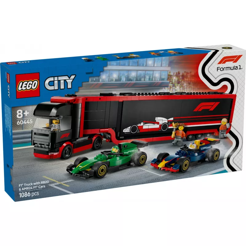 LEGO CITY 60445 F1 - Veok koos RB20 ja AMR24 F1 autodega