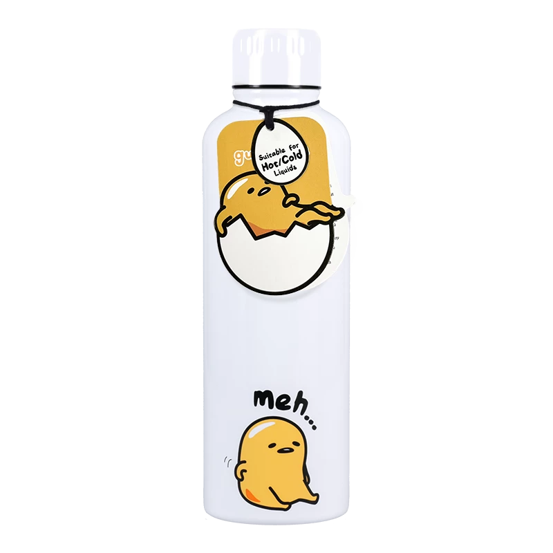 Metallist veepudel Paladone Gudetama — isoleeritud roostevabast terasest pudel tegelaskujundusega