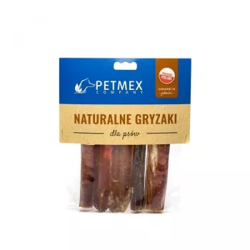 Dog chew PETMEX Beef penis cut 12 cm, pack of 5 — natural single-ingredient dental chew, 30 g each
