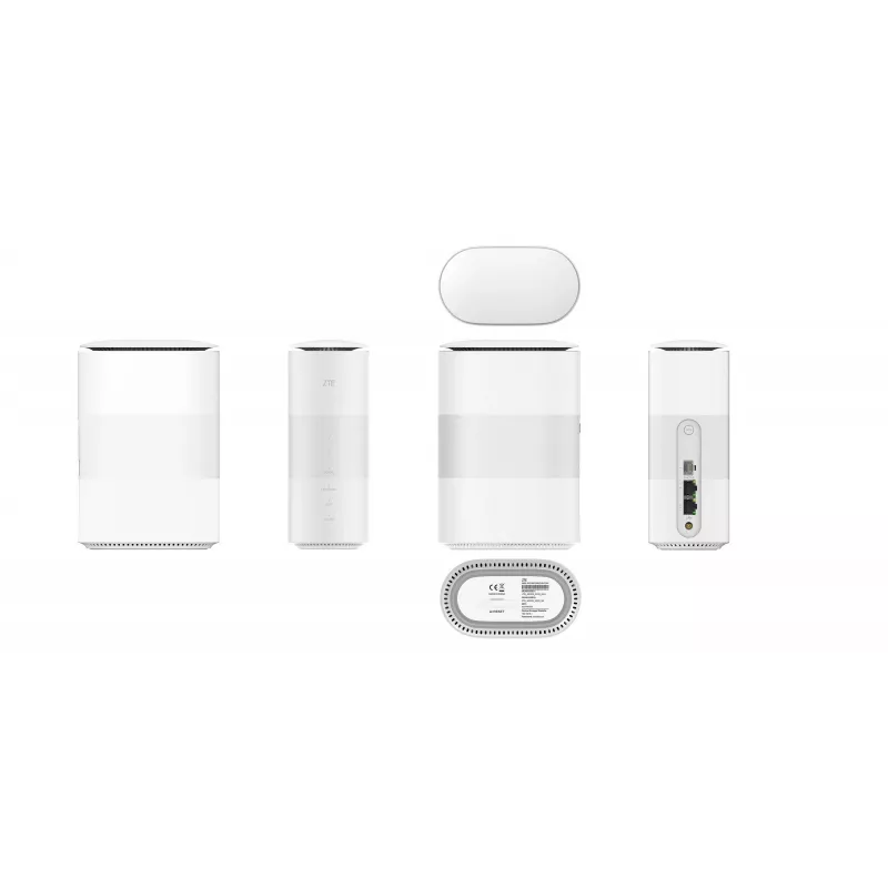 ZTE MC888B 5G ruuter, kahesageduslik Wi‑Fi 6, SIM-pesa, gigabitine Ethernet, 2 LAN-porti, 1 WAN, 1000 MB sisemälu, must