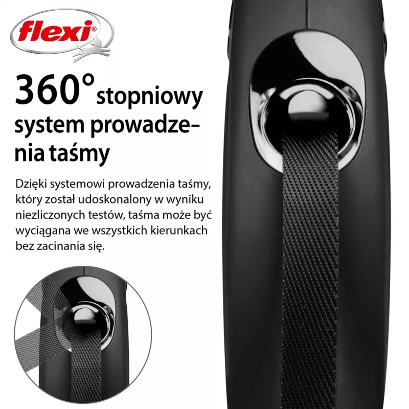 Flexi New CLASSIC 5 m Must Koera automaatne jalutusrihm