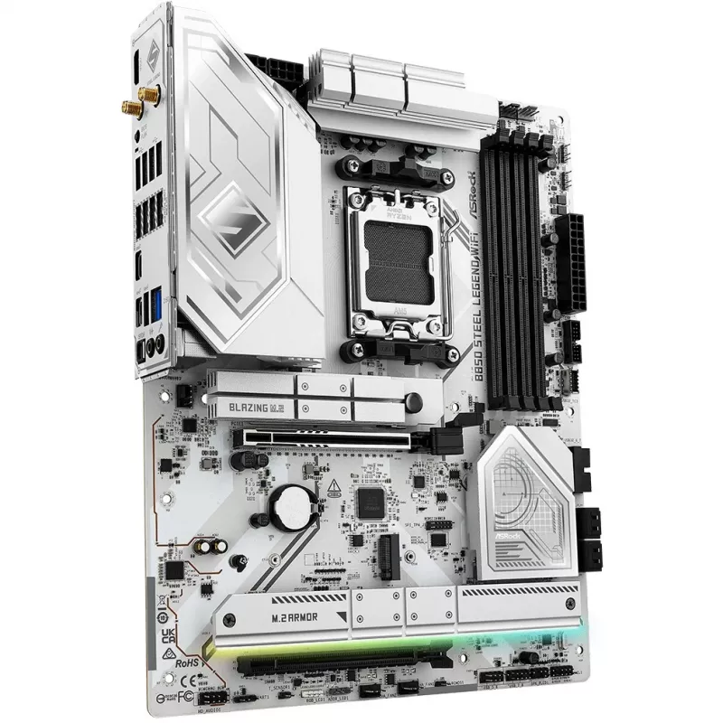 Emaplaat ASROCK B850 Steel Legend WiFi ATX — AMD B850, Socket AM5, DDR5, 4x DIMM, 4x M.2, Wi‑Fi 7, 2.5Gb LAN