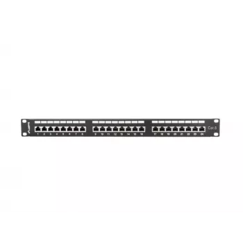 Patch panel 1U LANBERG PPS6-1024-B, 24 pordiga Cat6, metallist, must, 442×114,5×44,5 mm