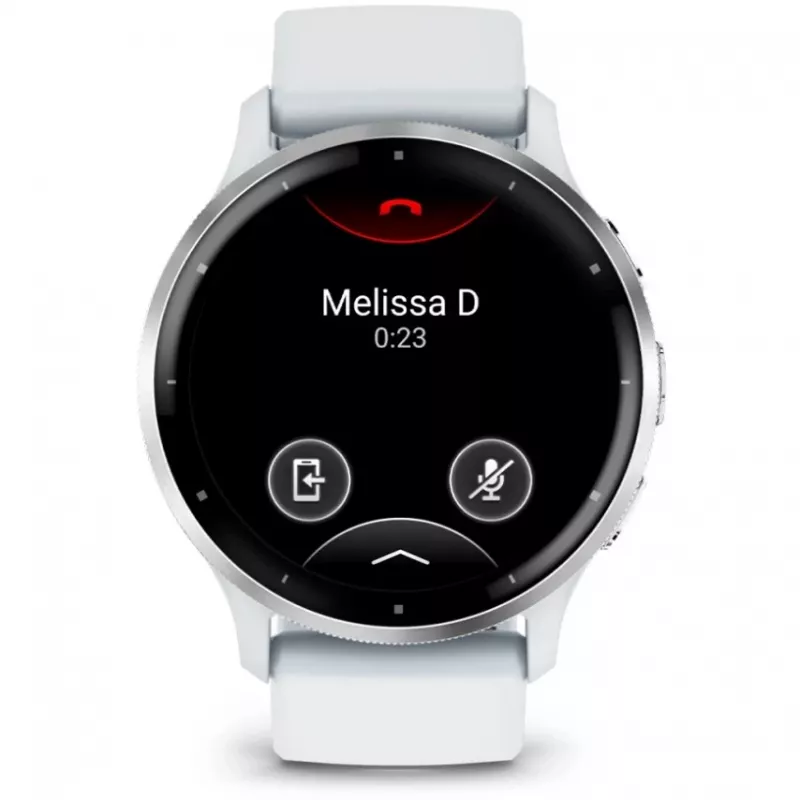 Nutikell GARMIN Venu 3 — 1,4-tolline AMOLED, 45 mm korpus, GPS, Wi‑Fi, 8 GB, hõbedane/valge, silikoonrihm