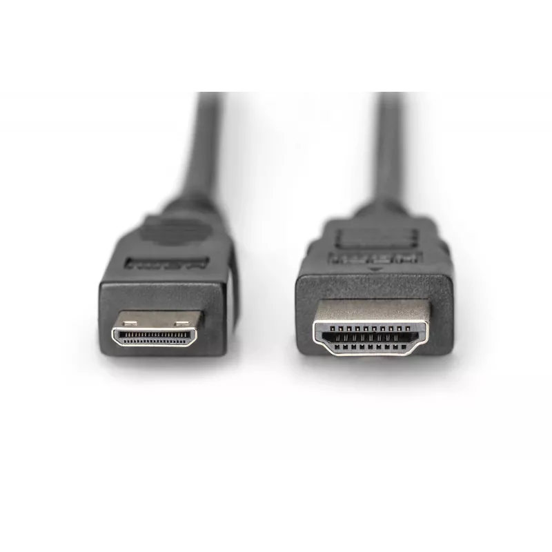 Digitus ASSMANN - Video- / helikaabel - HDMI - 30 AWG - Mini-HDMI, 19 kontaktiga (M) - HDMI, 19 kontaktiga (M) - 3 m - topeltisolatsioon - must (AK-330106-030-S)