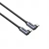 USB‑C kaabel Unitek C14147ABK01 90°–90° PD 100W 0,5 m, nurga all pistikuga, must