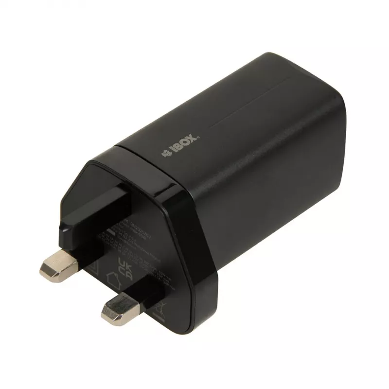 iBOX C-65 Must, GaN 65W universaalne laadija UK pistikuga