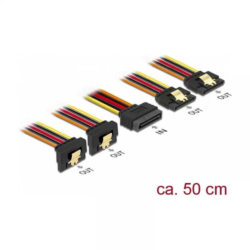 Internal power kaabel DeLOCK 60152 0.5 m 4 x SATA 15-pin