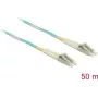 Kiudoptiline patch-kaabel DELOCK 80151 MMF OM3 50 m 2x LC kuni 2x LC Aqua värvi Täisdupleks