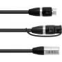 Adapterkaabel EUROLITE 30227869 IP XLR 3‑kontaktiline isane 2× IP XLR 3‑kontaktilise emaseni