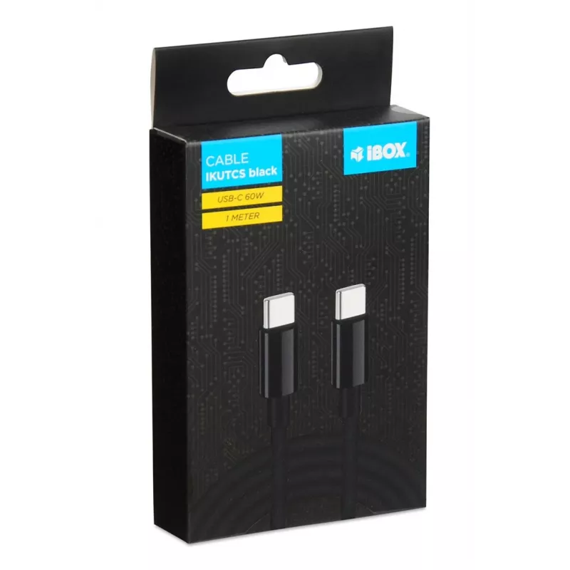 iBOX IKUTC USB-C kaabel 60W 1m Must