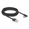 DeLOCK USB 2.0 kaabel Type-A-pistik USB USB-C isasele nurga all 3 m must