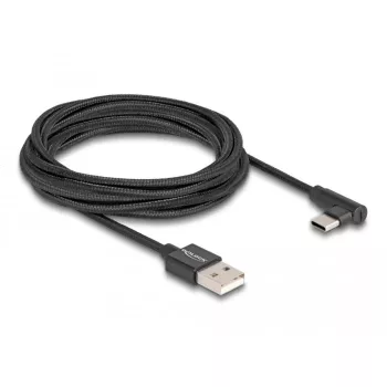 DeLOCK USB 2.0 kaabel Type-A-pistik USB USB-C isasele nurga all 3 m must