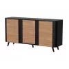 Kummut Cama Meble VOLARE 151 x 39 x 75 cm, must/pähklipuu, puitlaastplaat