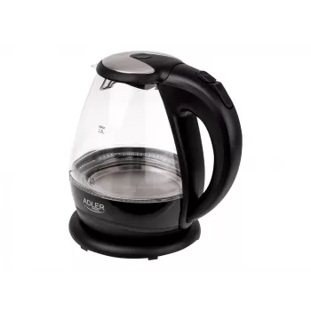 Veekeetja Adler AD 1224, standardne, 2000 W, 1,5 L, klaas, 360° pöördalus, must