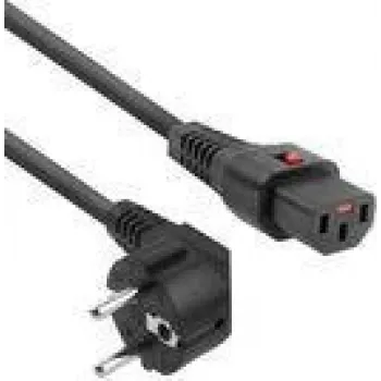 ACT toitejuhe CEE 7/7 isane (nurga all) - C13 IEC Lock must 2 m, EL182S
