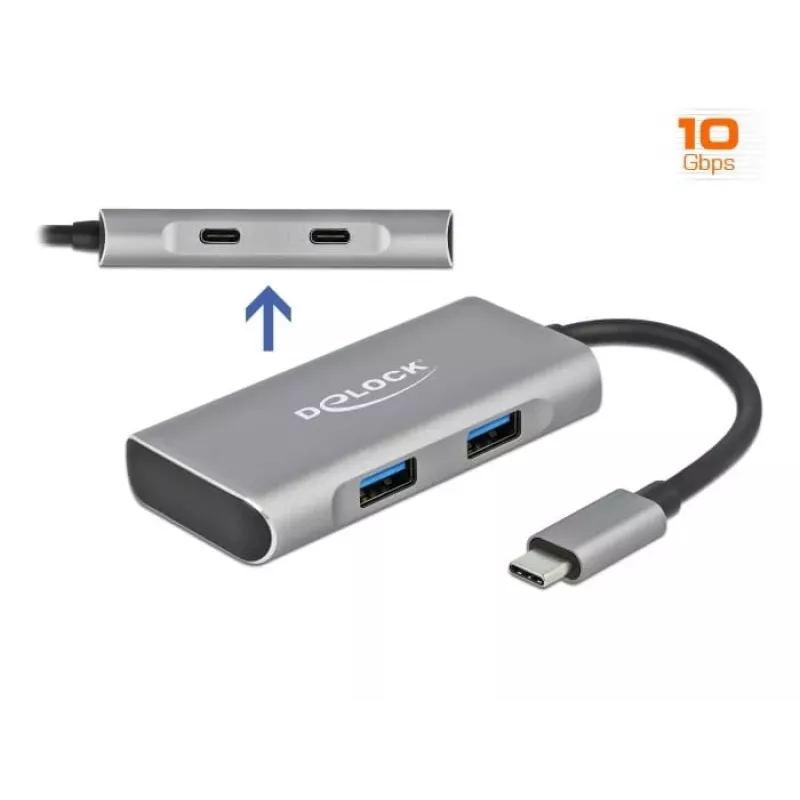 USB Jaotur DeLOCK Väline USB 10 Gbps USB-C Jaotur 63260