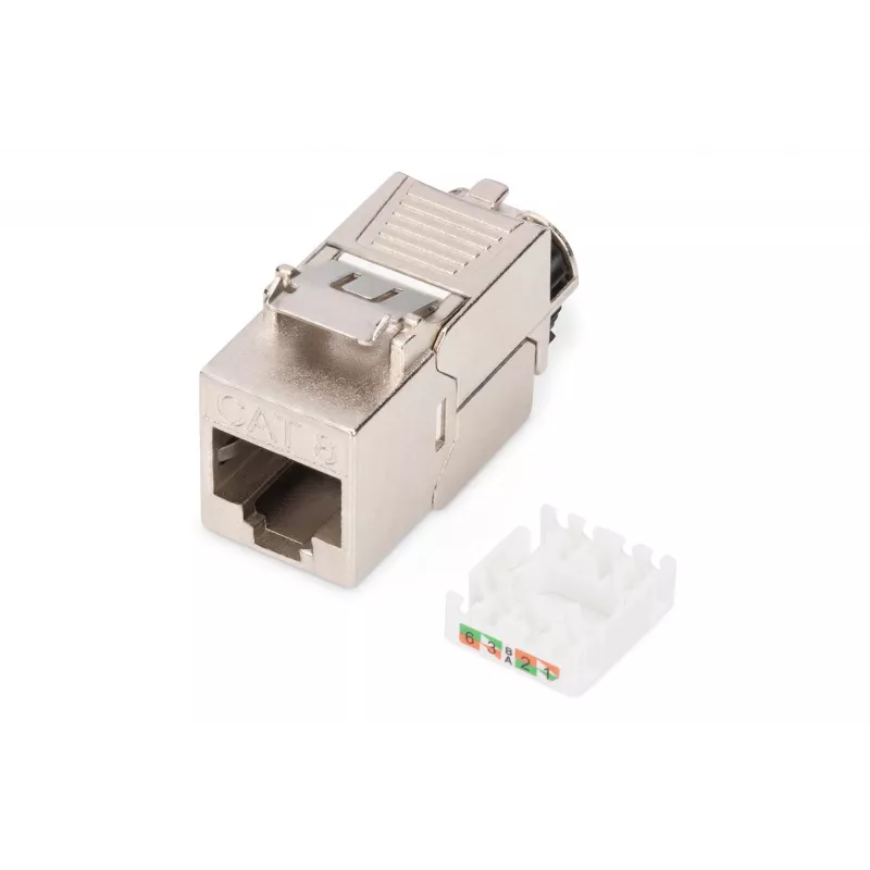 Keystone-moodul Digitus CAT 8.1 RJ-45 varjestatud lame valge