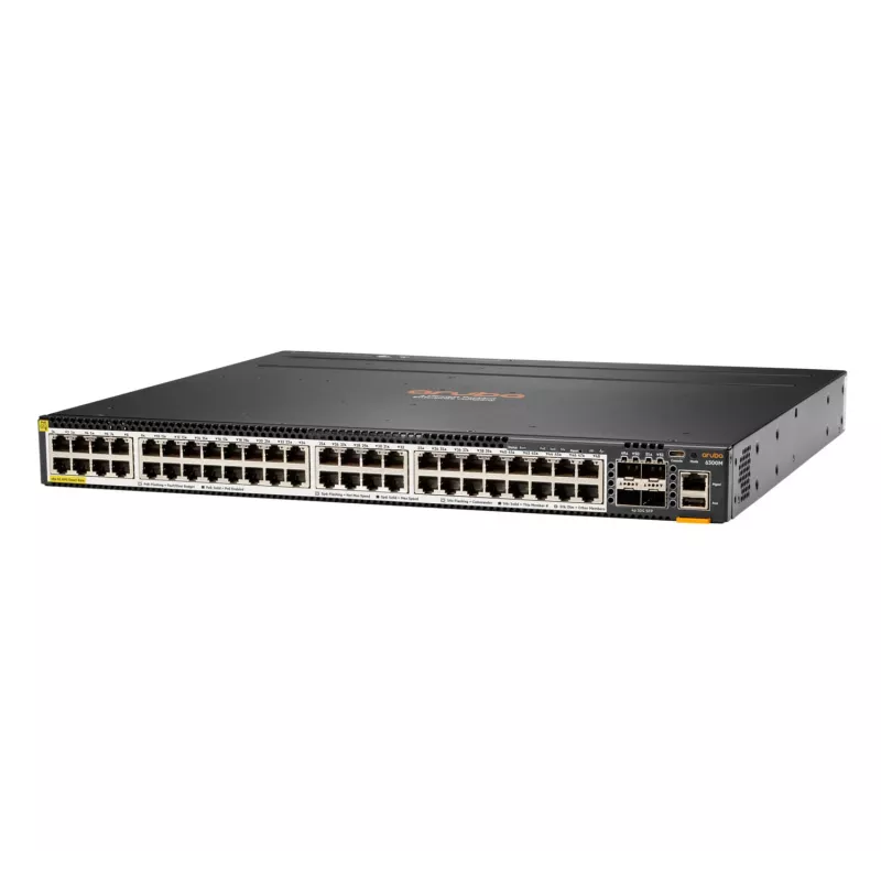 Hewlett Packard Enterprise HPE Aruba 6300M - Switch - L3 - hallatav - 48 x 100/1000/2,5G/5G (PoE+) + 4 x 1 Gigabit / 10 Gigabit / 25 Gigabit / 50 Gigabit SFP56 (ühendus / virnastamine)