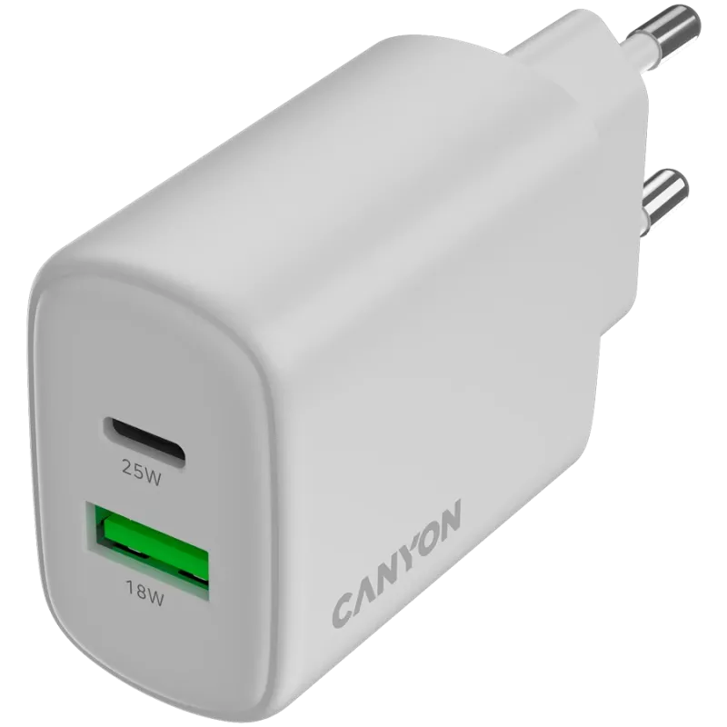 CANYON laadija OnCharge 250 25W 1xPD 1xQC EU Valge