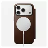 Nahast fliip-stiilis telefonikate Nomad Modern Leather Folio iPhone 17 Pro jaoks — pruun, sobib 6,3 tolli (16 cm) ekraanile, 4 kaarditaskut