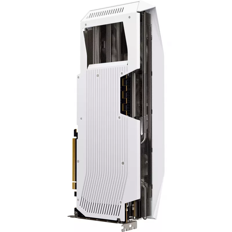 Graafikakaart XFX Radeon RX 9070 XT — 16 GB GDDR6, 256-bit, PCIe x16, 3 ventilaatorit, valge, 360 mm