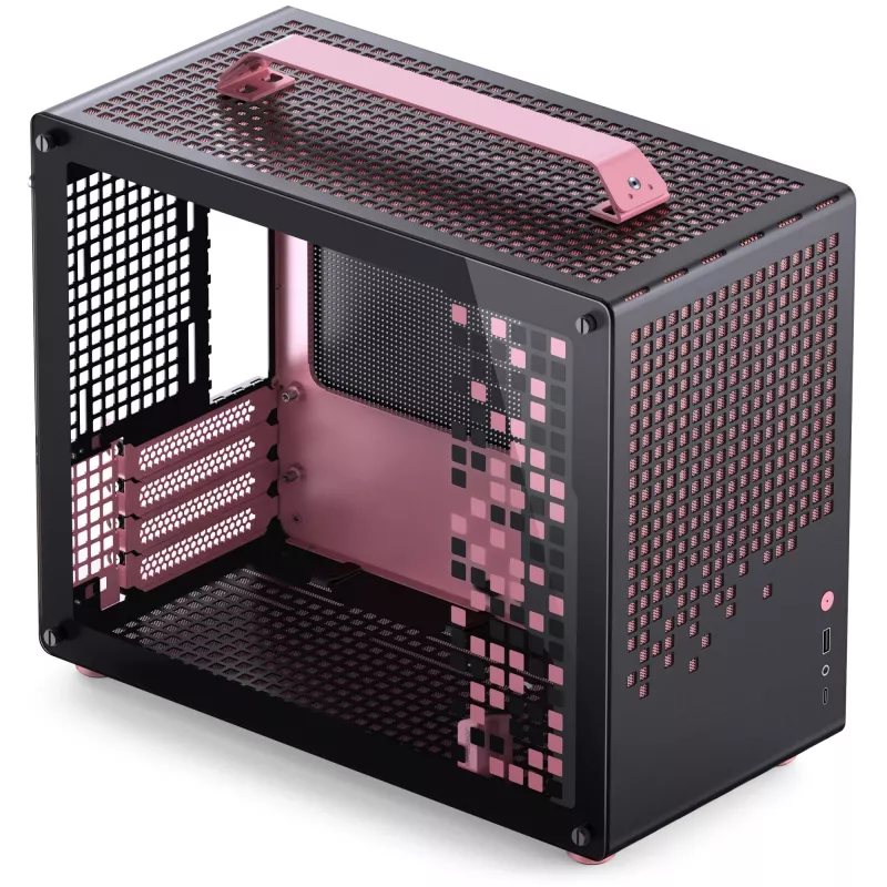 Jonsplus MATX Handle Case Z20 Must-Pink – Mini/Mikro/Flex-ATX korpus kandekäepidemega