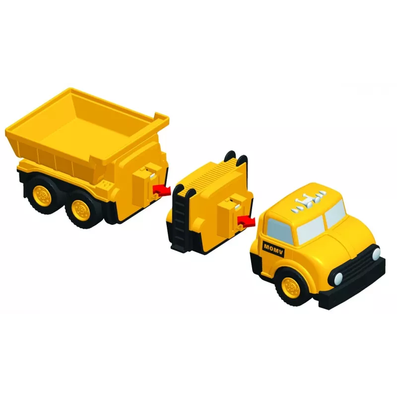 Sõidukikomplekt Popular Playthings Mix or Match Vehicles Construction Must kollane