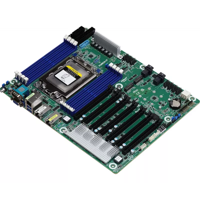 Serveri emaplaat ASRock ROMED8-2T/BCM, AMD EPYC 7003, Socket SP3, ATX, 8× DDR4 DIMM, 3× RJ-45, 10× SATA III, 7× PCIe x16 Gen4