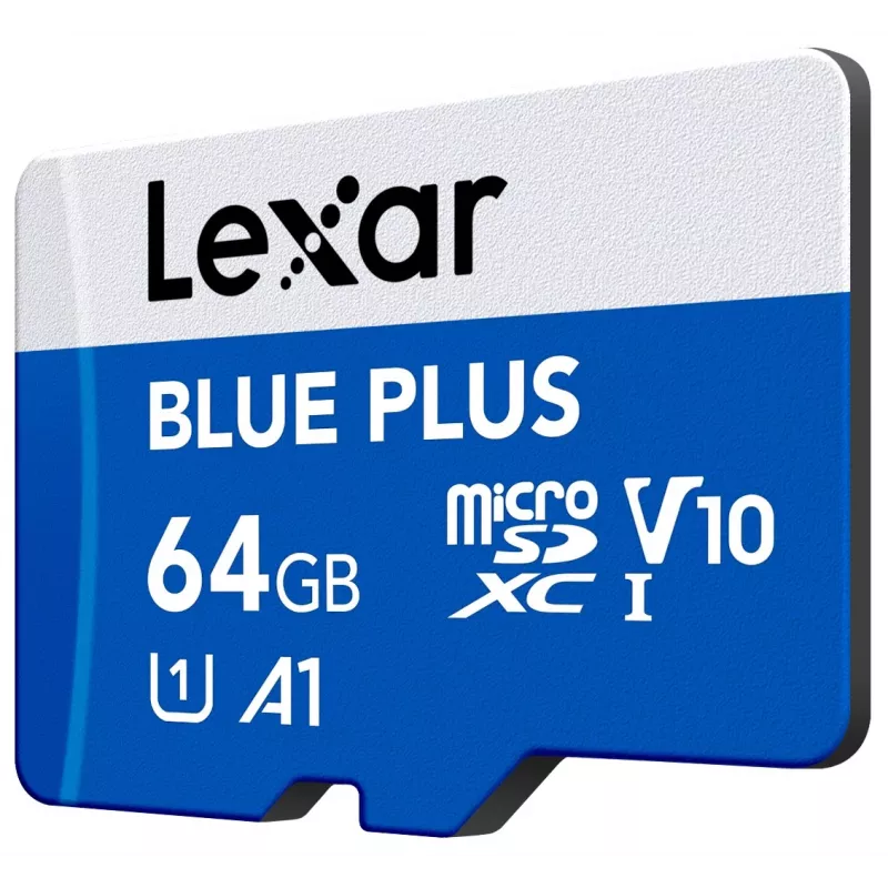 MicroSDXC-mälukaart Lexar BLUE PLUS 64 GB UHS‑I 100 MB/s U1 V10 (sinine)